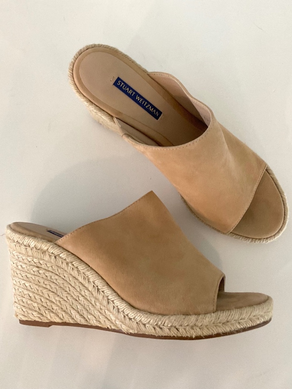 STUART WEITZMAN Marabella Slide Espadrille Sandal Tan Size 10 NWOT